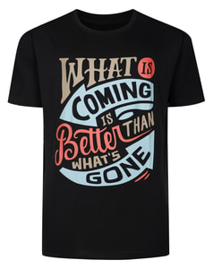Bigdude What Is Coming Print Short Sleeve T-Shirt Black